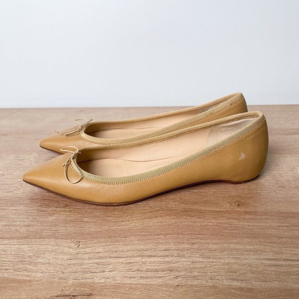 Christian Louboutin Nude Pink Pointed Toe Ballet Flats with Red Soles - Picture 4 of 11